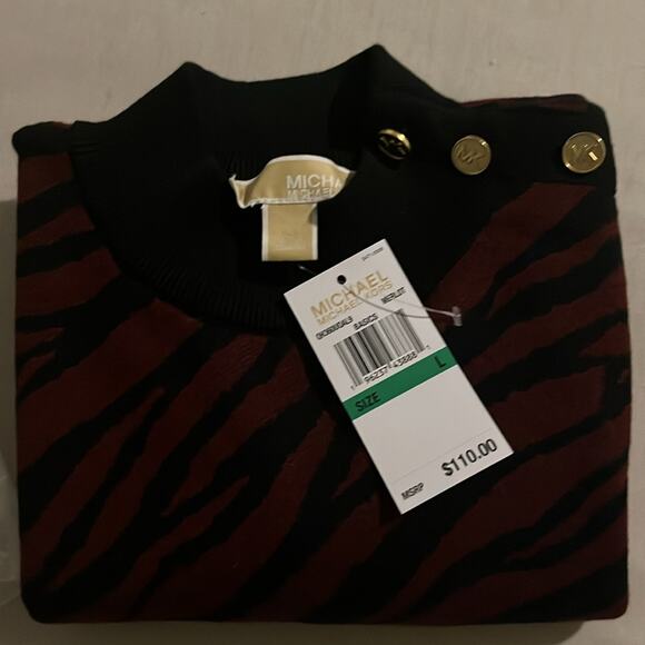 Michael Kors Zebra Print Sweater T Shirt L - Picture 10 of 10